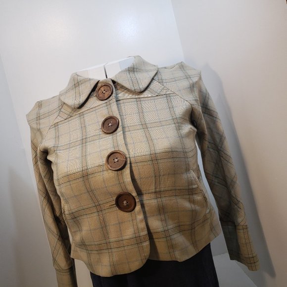 M Designer Zinc Blazer Plaid Jacket Great - Picture 9 of 10